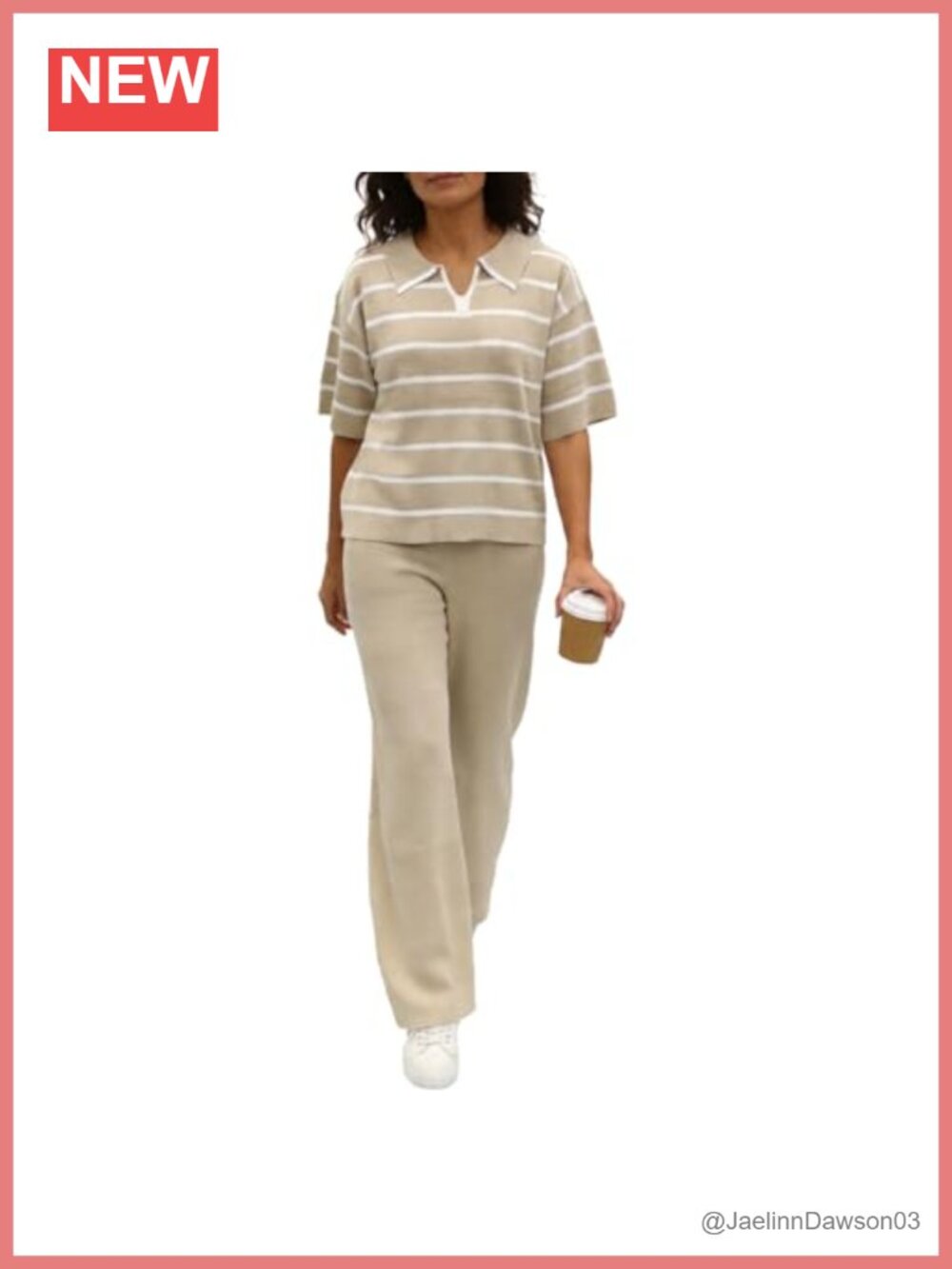 Women's 2 Piece Knit Set Short Sleeve Top Wide Leg Pants Loungewear